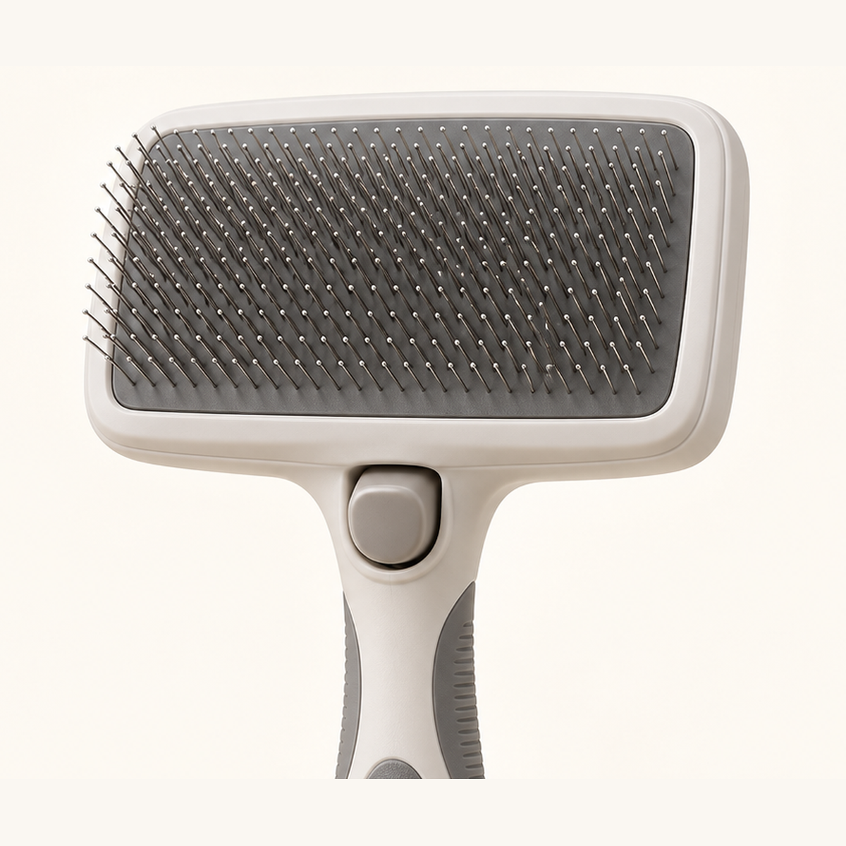 Close-up detail of CozyWag self-cleaning slicker brush
