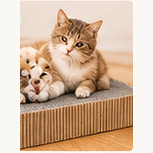 Cat using CozyWag corrugated scratcher